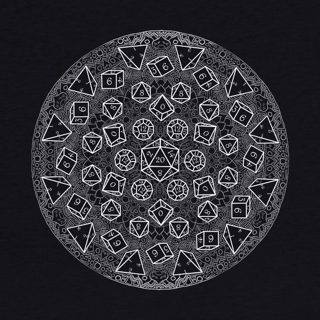 White dice mandala by Paodreyy